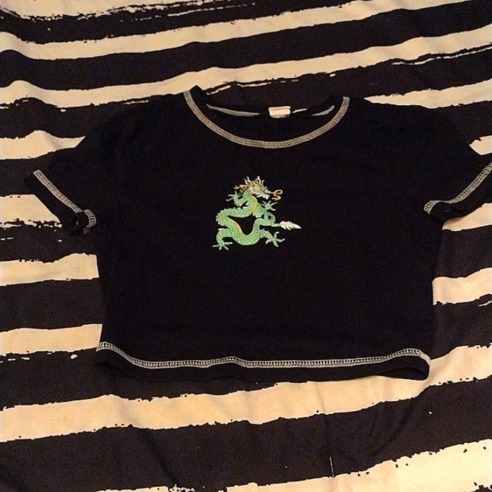 A children's black dragon shirt from Shein